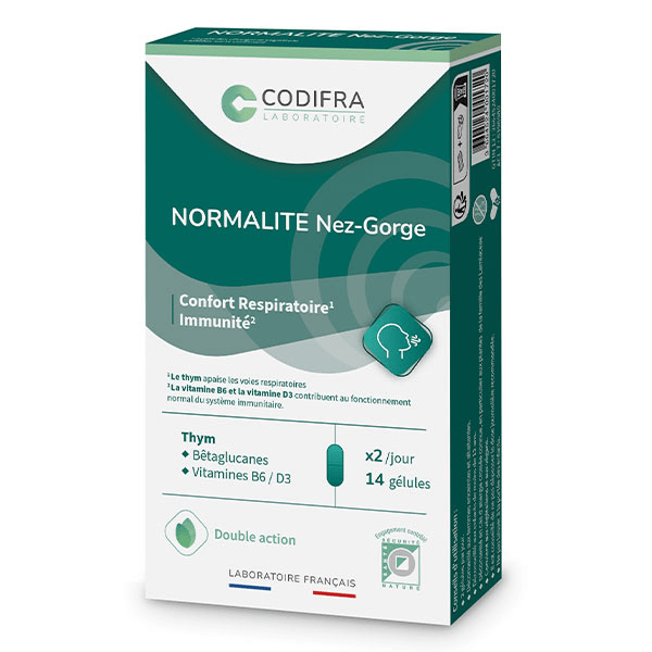 Normalite NEZ GORGE (Thym) Confort respiratoire 14 gélules 2