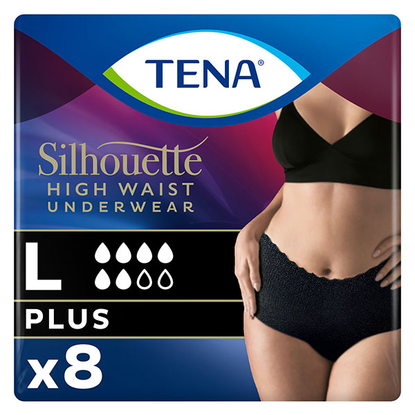 Silhouette Sous-Vêtement Taille Haute Noir Plus Taille L - 8 unités