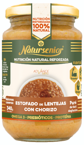 natursenior pure estofado de lentejas con chorizo 3prebioticosproteina 340 gr