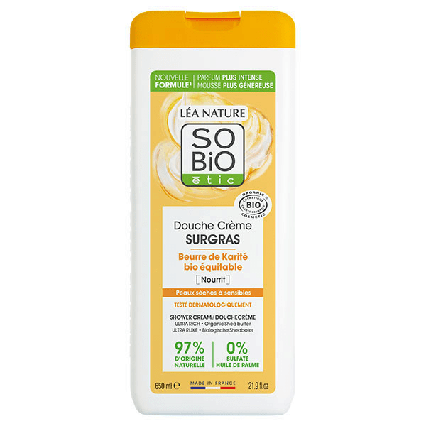 So'Bio Étic Douche Crème Surgras Beurre de Karité Bio 650ml 2