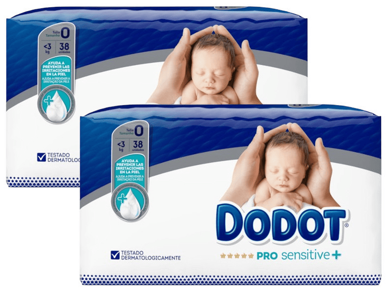 Dodot Pañales Pro Sensitive+ T0 (-3 Kg) 2x38 uds