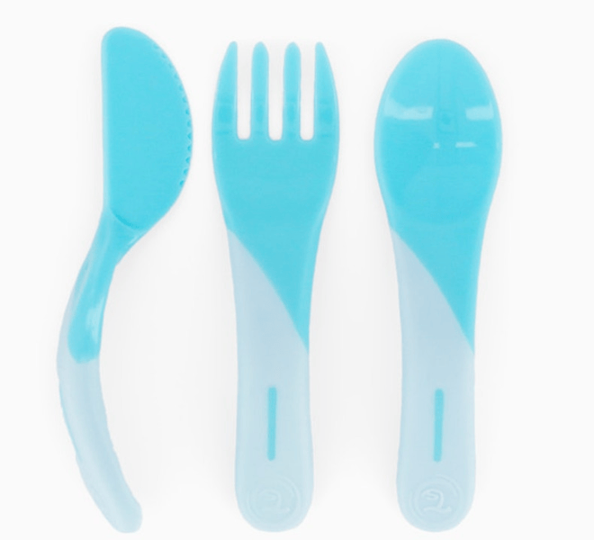 Twistshake Cubiertos de Aprendizaje Azul Pastel +6m 3 uds
