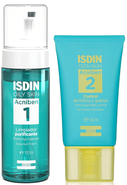 Isdin Acniben Limpiador Purificante 150 ml + Control Brillos y Granos 40 ml