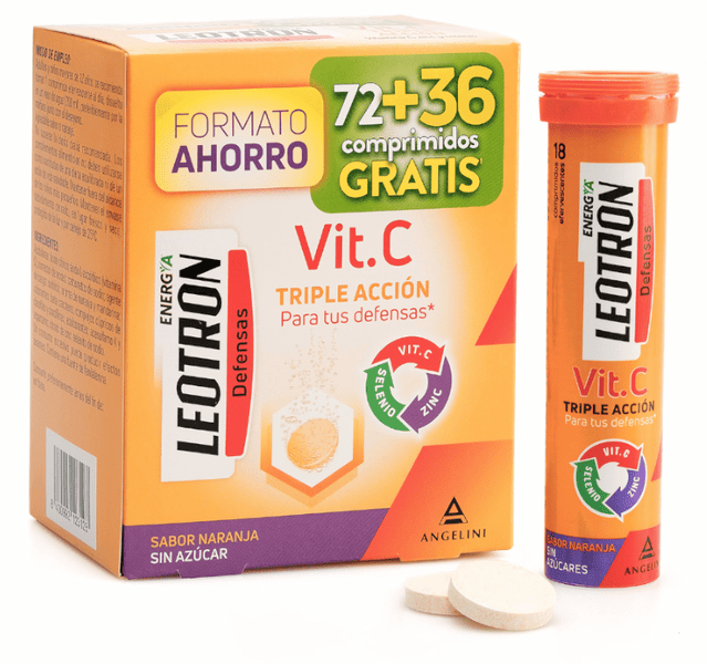 Leotron Naranja Vitamina C 72 + 36 Comprimidos - Imagen 4