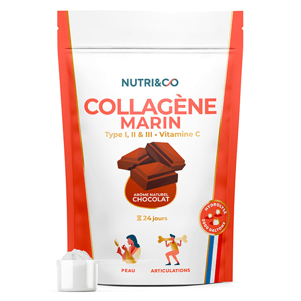 Nutri&Co Collagène Marin Type 1, 2 & 3 Peau & Articulations Goût Cacao 240g 4