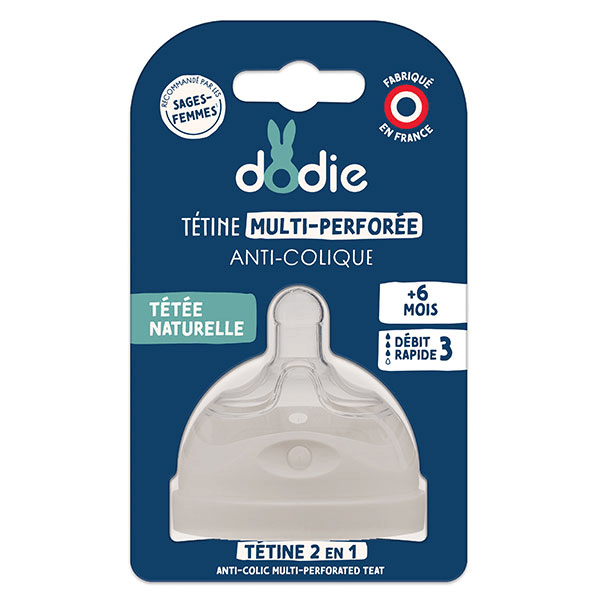 Tétine Multi-Perforée Anti-Colique +6M Débit 3 4