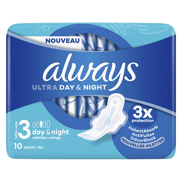 Serviettes Ultra Jour & Nuit avec Ailettes 10 unités 2