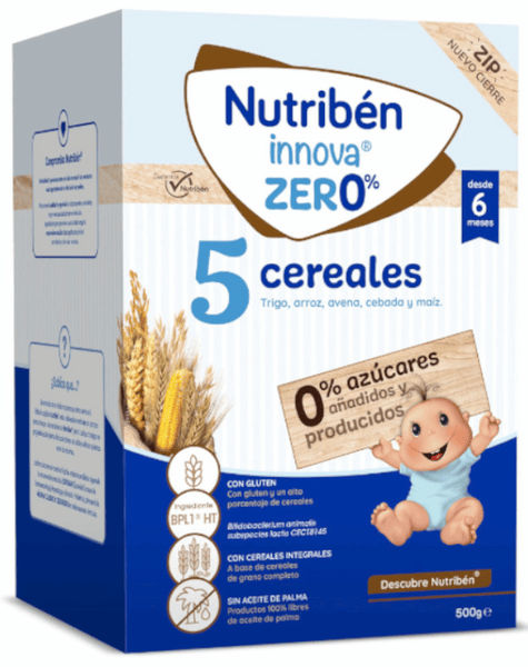 Nutribén Innova Papilla Zero% de 5 Cereales +6m 500 gr