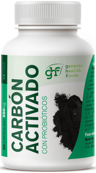 GHF Carbón Activado con Probióticos 90 Cápsulas