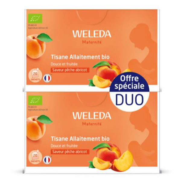Duo Tisane Allaitement bio Pêche Abricot lot de 2x 20 sachets 2