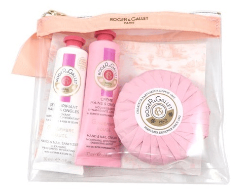 Roger&Gallet Neceser Belleza de Manos Gingembre Rouge Gel purificante 30ml + Crema de manos 30ml + Jabón 100ml