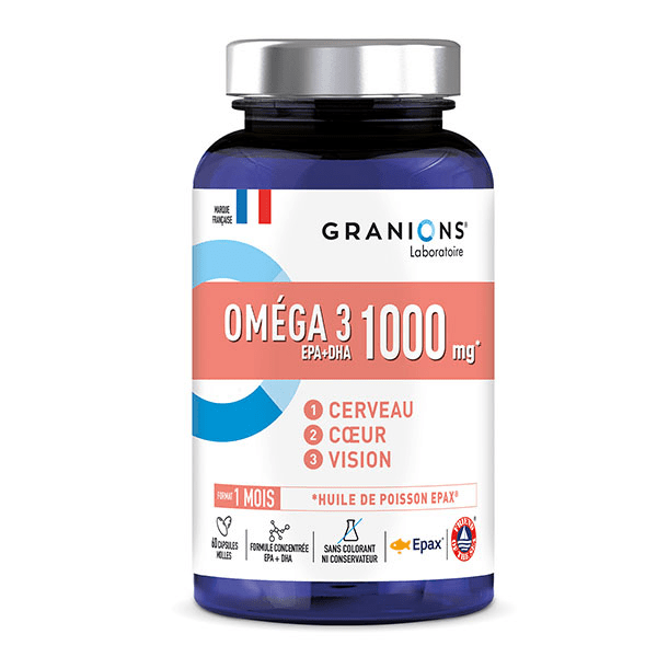 GRANIONS Oméga 3 1000mg - Haute concentration EPA DHA et Vitamine E 60 capsules 3