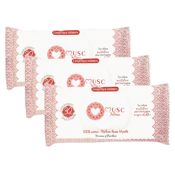 Lingettes Parfumées Rose Mystik - Lot 3 x 30  Lingettes