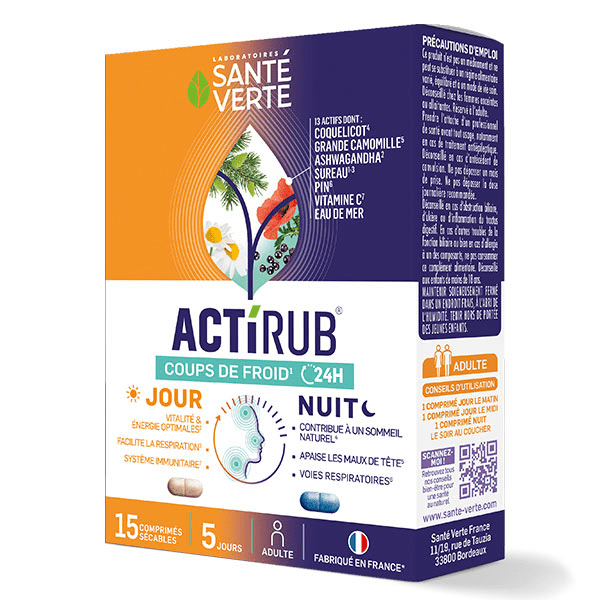 ACTIRUB JOUR NUIT coups de froid 24H - 15 comprimés 3