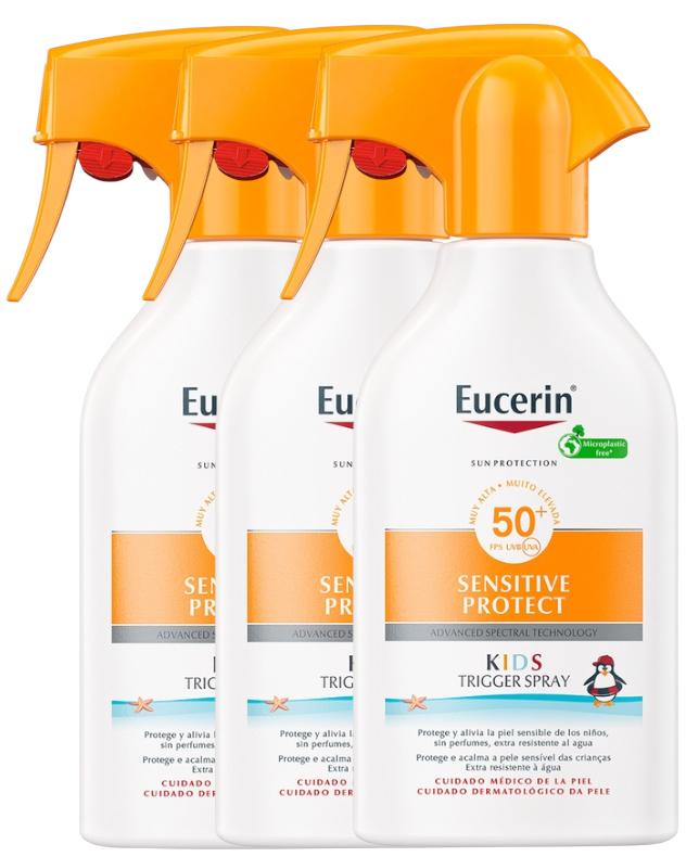 Imagen de Eucerin Trigger Solar Infantil SPF50+ 3x250 ml ☀️ en OfertitasTOP
