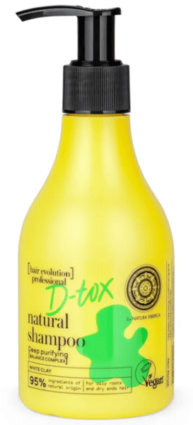 Natura Siberica Champú Natural de Arcilla Blanca Detox Limpieza Profunda 245 ml
