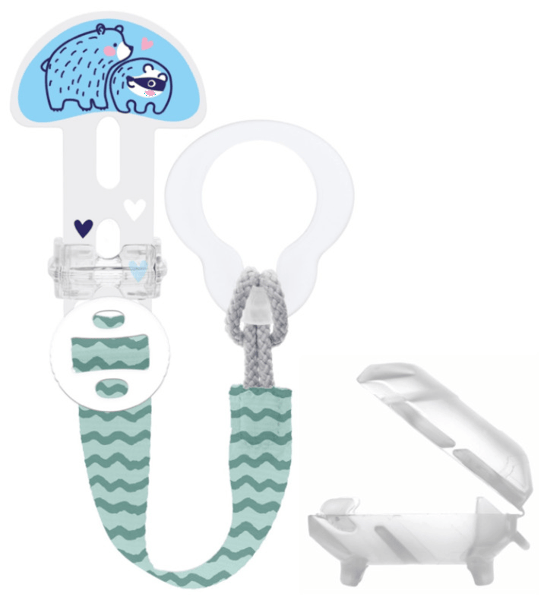 MAM Clip it! Broche Chupetero para Todo Tipo de Chupetes Azul