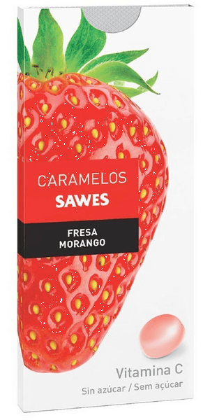 Sawes Caramelos Fresa Sin Azúcar Blister 22g