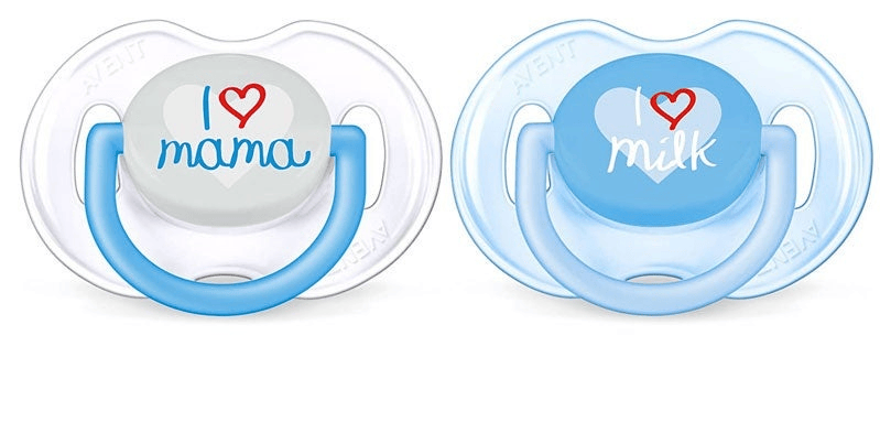 Avent Chupetes Classic 2 Unidades SCF172/51 I Love Mama Tonos Azules 0-6m