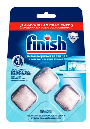 Finish Limpiamáquinas En Pastillas Para El Lavavajillas 3 Lavados