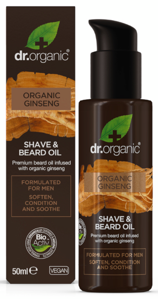 Dr. Organic Aceite Para Barba Y Afeitado De Ginseng Orgánico 50ml