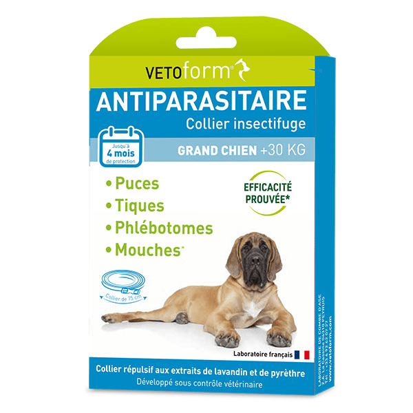 Vétoform Collier insecticide, antiparasitaire grand chien +30 kg