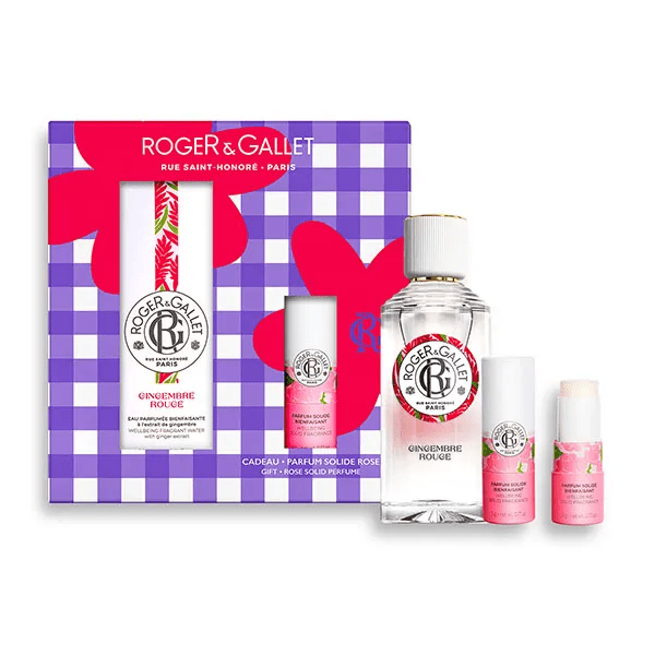 Coffret Eau Parfumée Bienfaisante GR 100ml et Parfum Solide Rose 5g