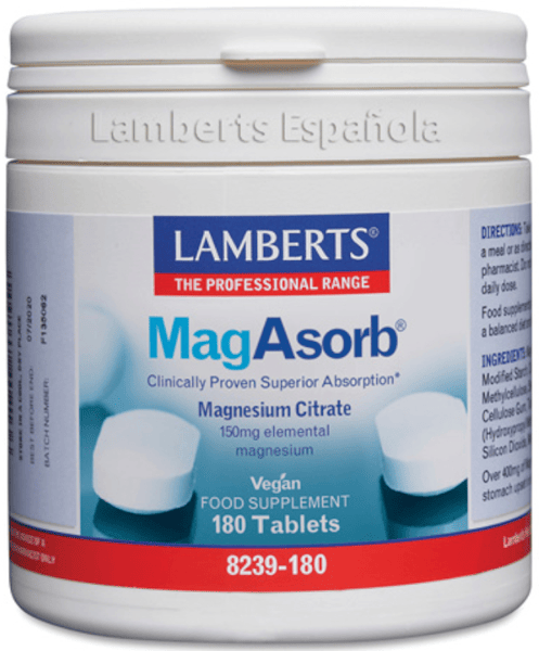 Lamberts MagAsorb Citrato de Magnesio 150mg 180 Tabletas