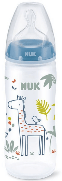 Nuk Biberón First Choice+ Jungle Talla XL 6-18m Silicona 360 ml Azul