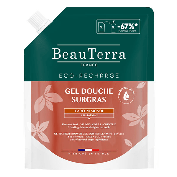 Gel douche surgras Parfum  Monoï Eco-recharge  1L 2