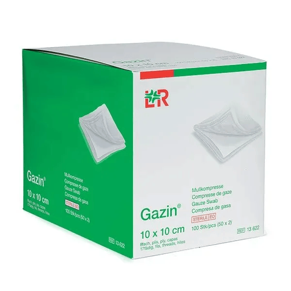 L&R Gazin Compresse de Gaze Stérile 10cmx10cm 50 x 2 compresses 2