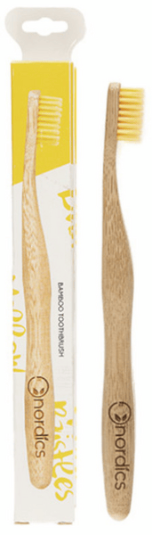 Nordics Amarillo 3 X Cepillo Dental Bambú Adultos 1 Unidad - Imagen 3