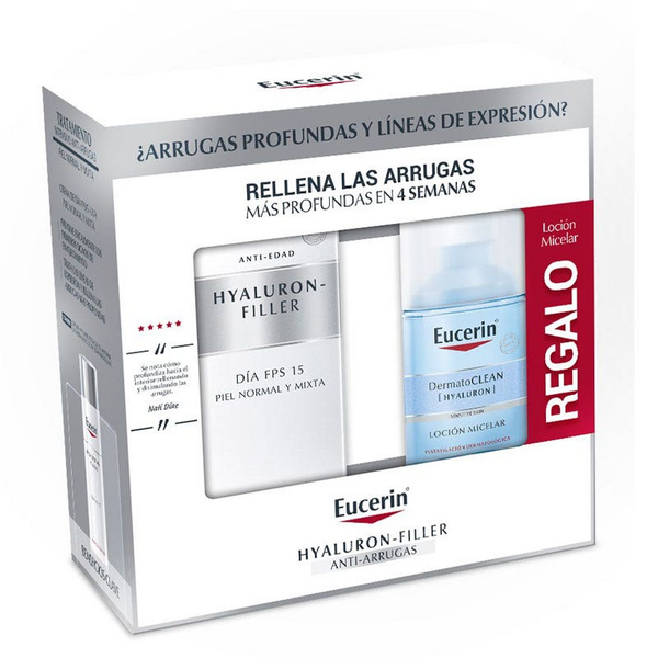 Eucerin Pack Hyaluron Filler Crema Día Piel Normal-Mixta SPF15+ 50ml + Agua Micelar Regalo 100ml