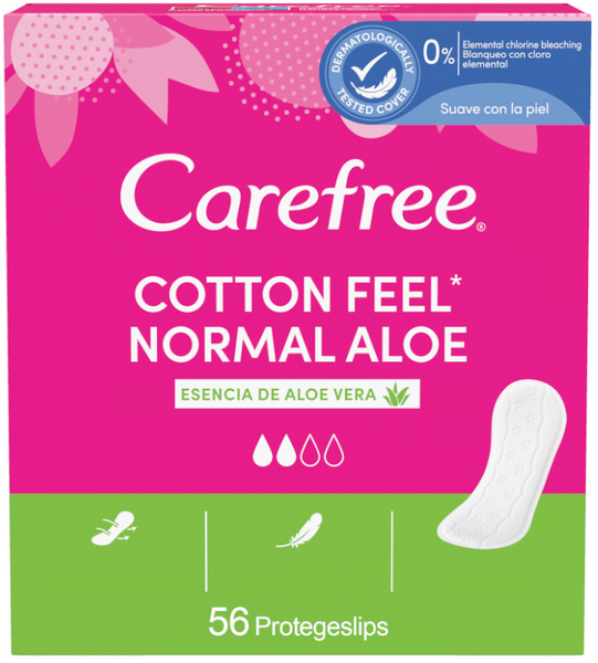 Carefree Cotton Feel Normal Aloe Protegeslips 56 Uds