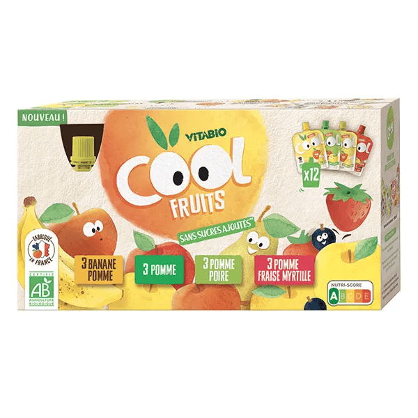 Cool Fruits Multiparfums 4 recettes Gourdes de 12 x90g 2