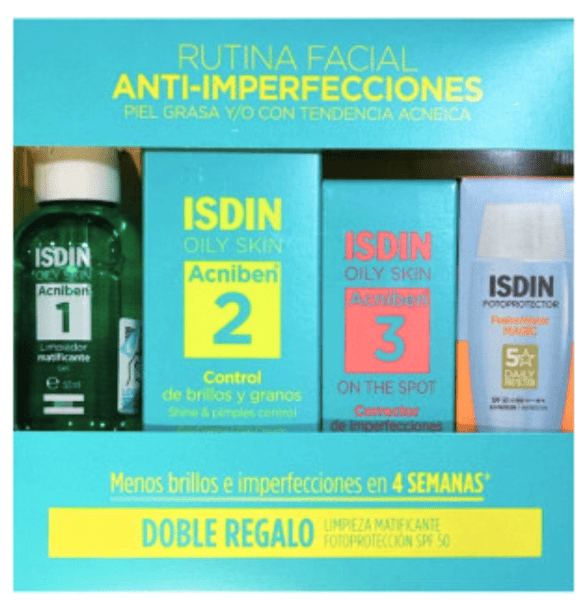 Isdin Acnibel Gel 50 ml + On The Sport 15 ml + Jabón 80 gr + Fusion Water Magin SPF50 50 ml