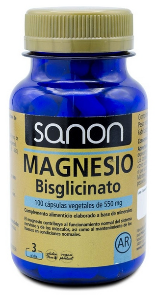 Sanon Magnesio Bisglicinato Pridaho 100 Cápsulas Vegetales