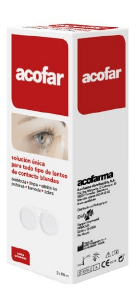Acofarderm Solución Única para Lentes de Contacto Blandas Acofar 2x250 ml
