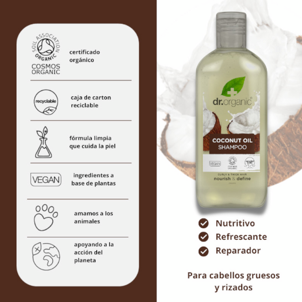 Dr. Organic Champú De Aceite Virgen De Coco 265 Ml
