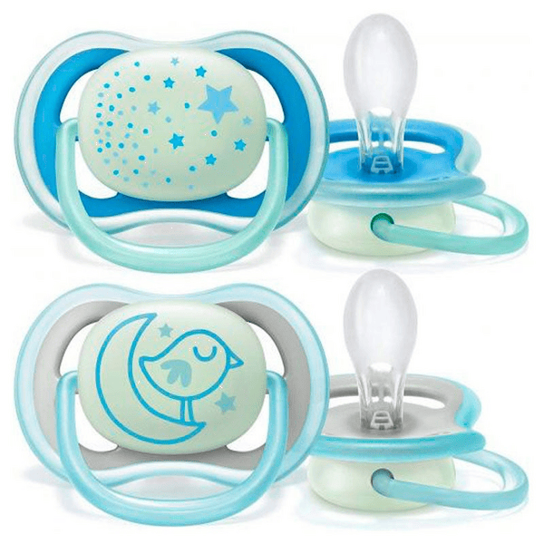 Chupete Ultra Air Night Avent 6-18m Azul 2 uds