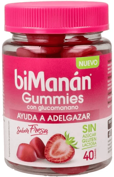 Bimanán® Bimanán Gummies Glucomanano Fresa 40Uds - Imagen 2
