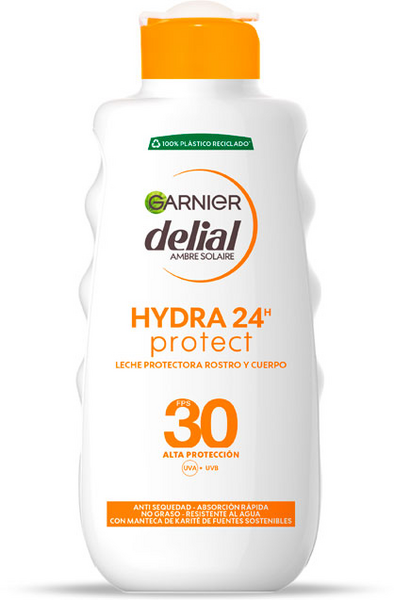 Garnier Delial Hydra 24H Protect Leche Protectora Rostro Y Cuero SPF30 200 Ml