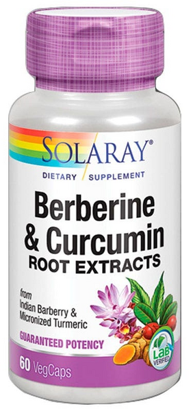 Solaray Berberine & Cúrcuma 600 Mg 60 Cápsulas Vegetales