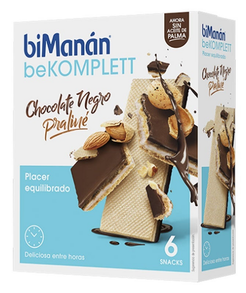 BiManán BeKomplett Snacks Chocolate Negro Con Praliné 6uds