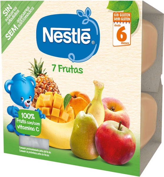 Nestlé Puré Tarrina 7 Frutas +6m 4x100 Gr