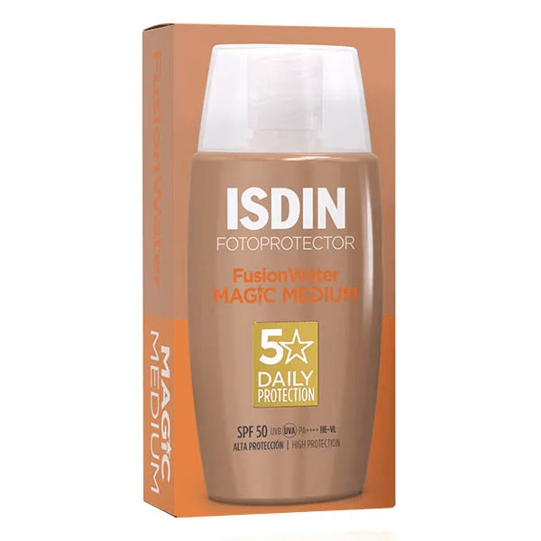 Fotoprotector Fusion Water Color Medium Crème Solaire Visage Teintée SPF50 50ml
