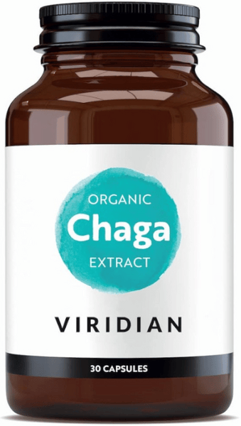 Viridian Chaga Orgánico Extracto 30 Cápsulas Vegetales