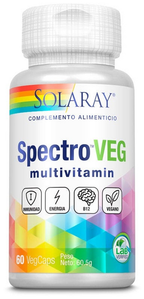 Solaray Spectro VEG Multivitamínico 60 Cápsulas Vegetales