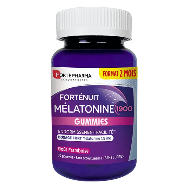 FortéNuit Mélatonine 1900 Gummies Endormissement 60 gommes