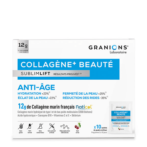 GRANIONS - Collagene Marin Poudre Beauté SUBLIMLIFT - Goût Cerise - 10 sachets 3